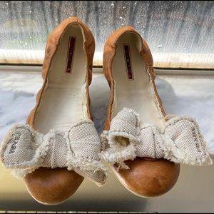 Prada pre loved bow loafers